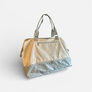 DSW Cream and Baby Blue Travel Bag